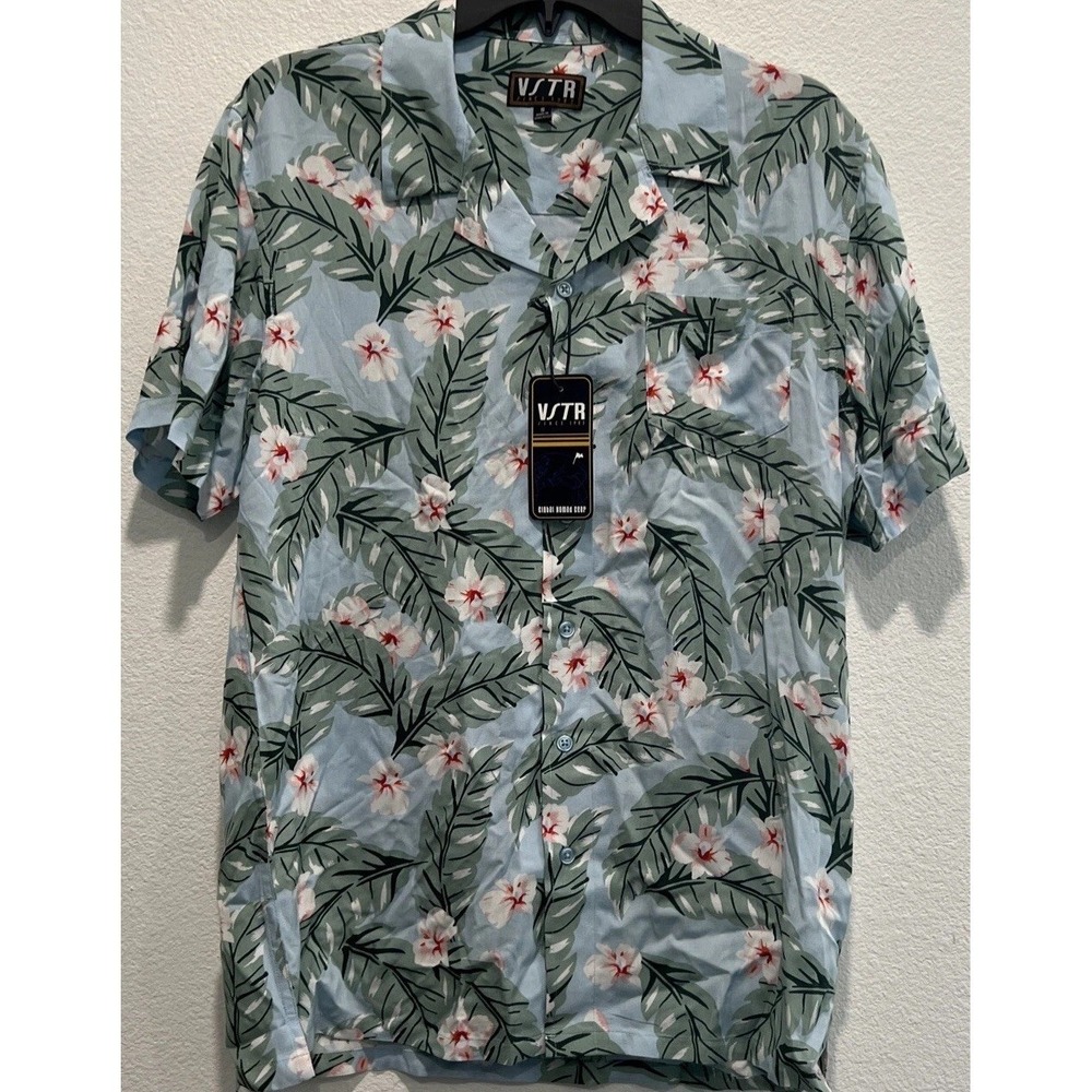 NWT VSTR Floral Hawaiian Button Up Shirt Men's Size Small